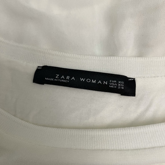 Zara Woman White Sheer Sleeves Blouse - Picture 5 of 5